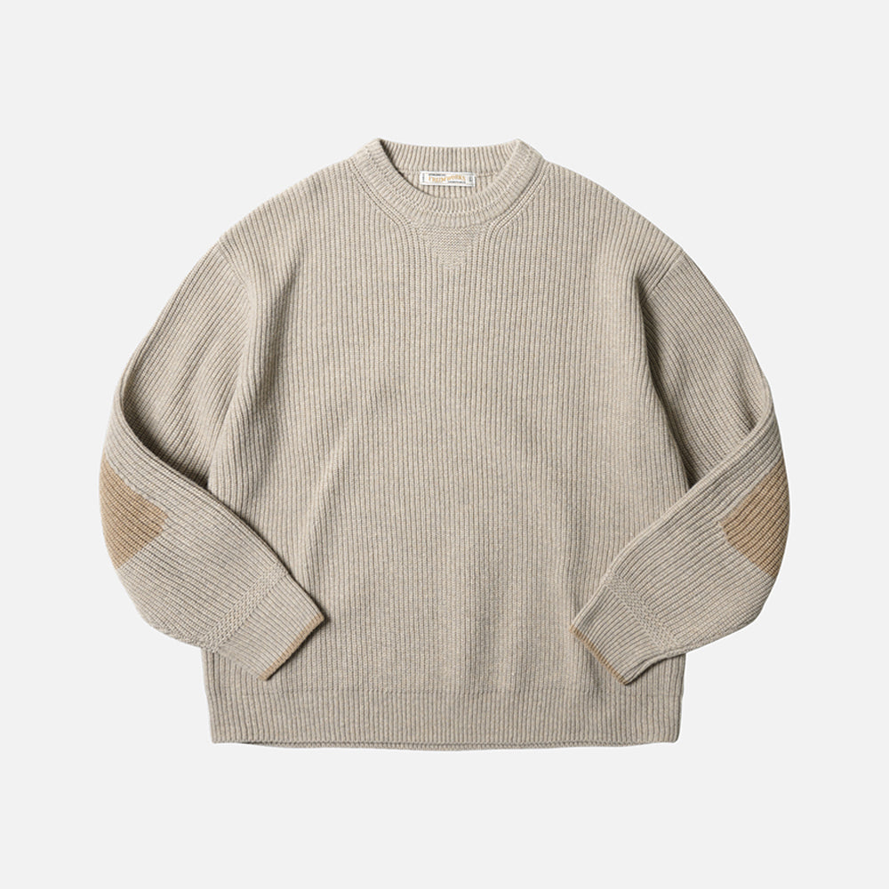 Patch Round Pullover Knit