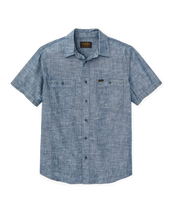 Short Sleeve Embroidered Chambray Shirt Rinsed