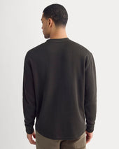 Thermal Henley in Cozy Waffle | Black