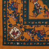 Animal Motif Wool Silk Pocket Square Honey 40x40cm