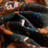 Animal Motif Wool Silk Pocket Square Honey 40x40cm