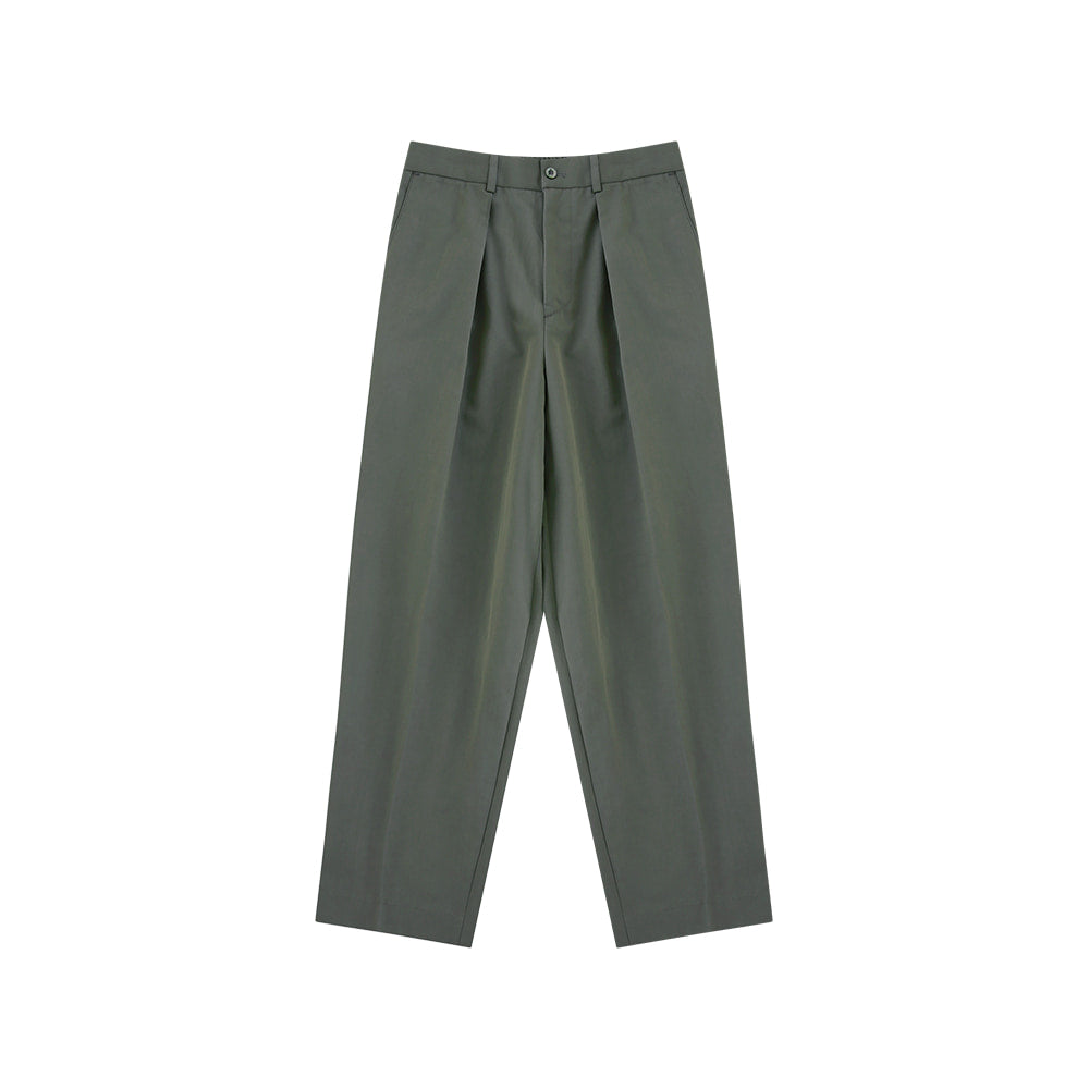 Easy Line Gaberdine Cotton 1pleats Banding Chino