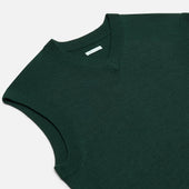 Petrol Fine Merino V Neck Vest