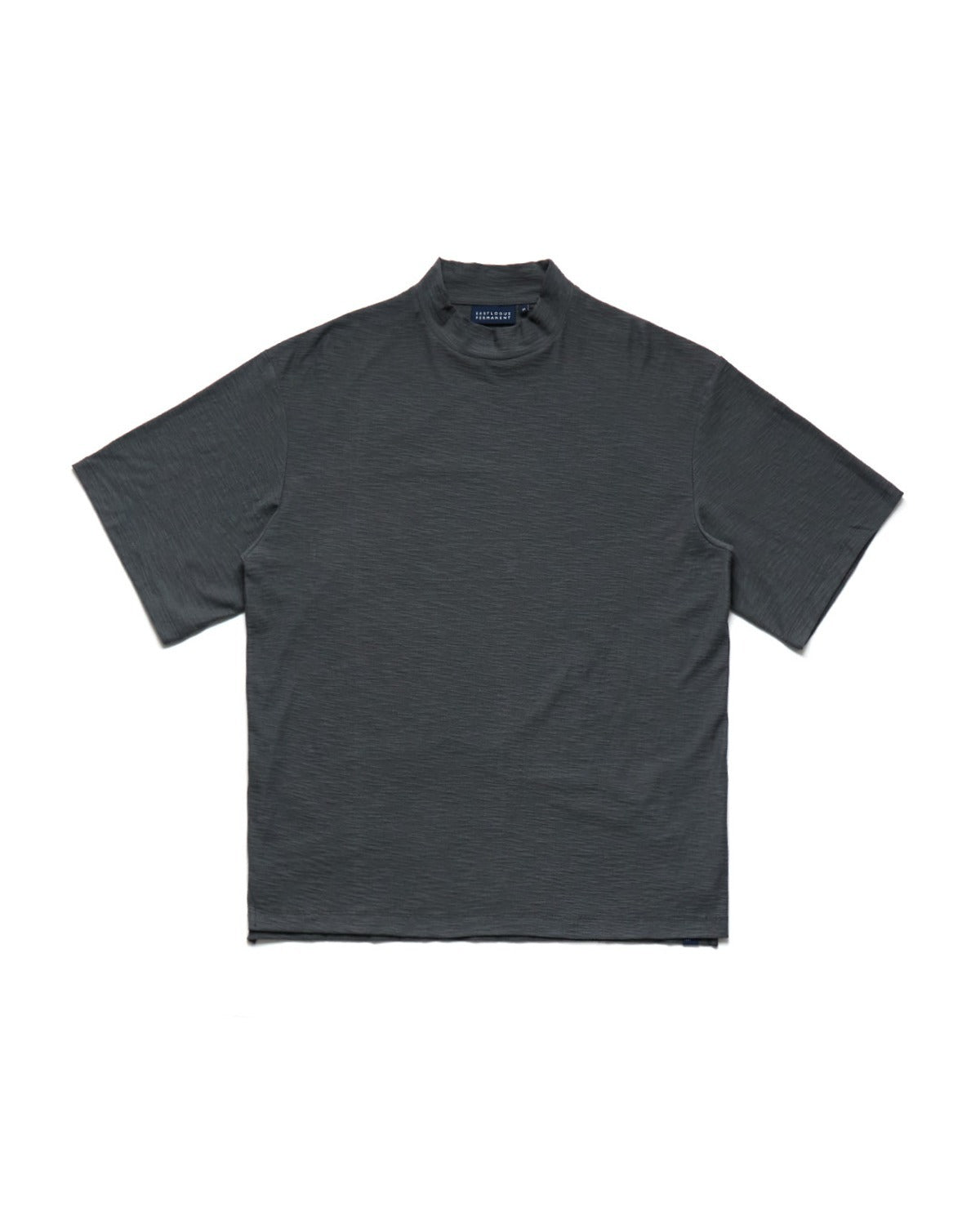 MOCK NECK T-SHIRT / CHARCOAL