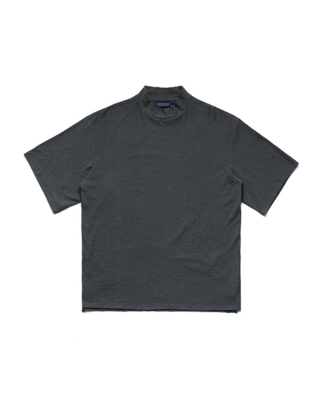 MOCK NECK T-SHIRT / CHARCOAL
