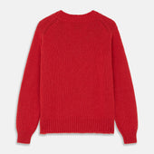 Raspberry Red Cashmere Edwards V Neck Sweater