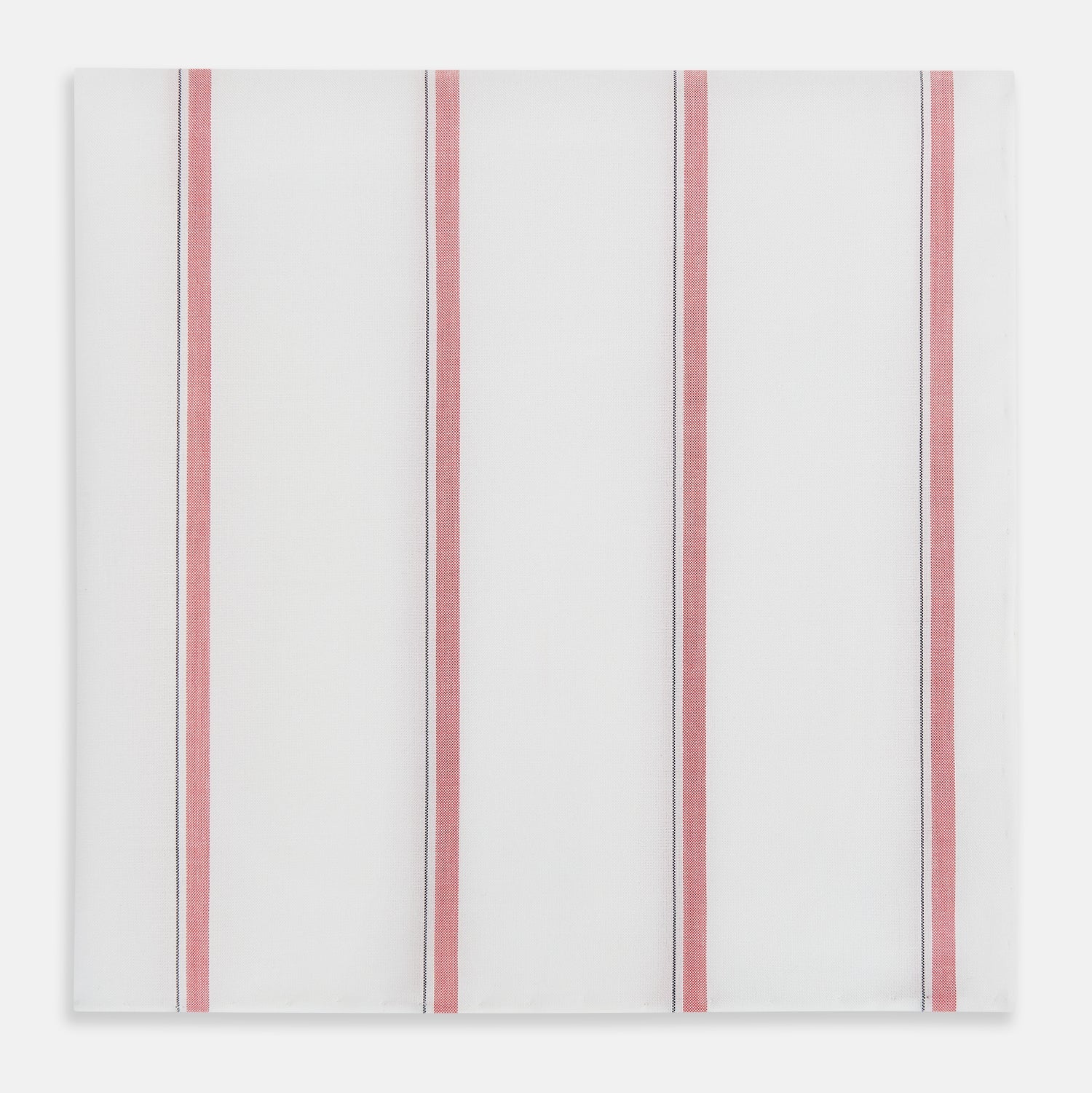 Coral Track Stripe Hand Rolled Handkerchief