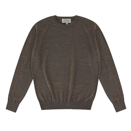 Wool soft round neck knit (Brown)