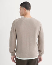 Waffle Rollneck Crew in Everyday Cotton | Heathered Oatmeal