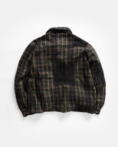 PILCHUCK HAND-EMBROIDERED OVERSHIRT - HUNTER / SHROOM / ECRU / CLAY COTTON FLANNEL WITH KANTHA STITCHING