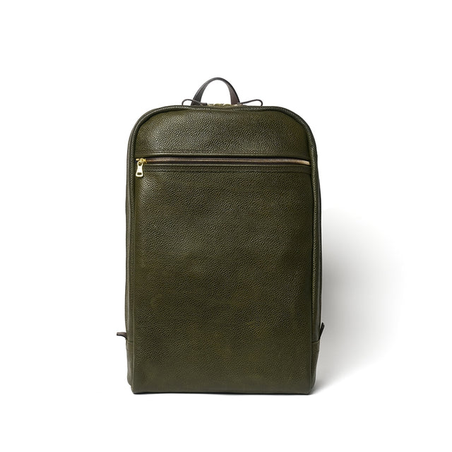 Backpack in Olive Grain Leather