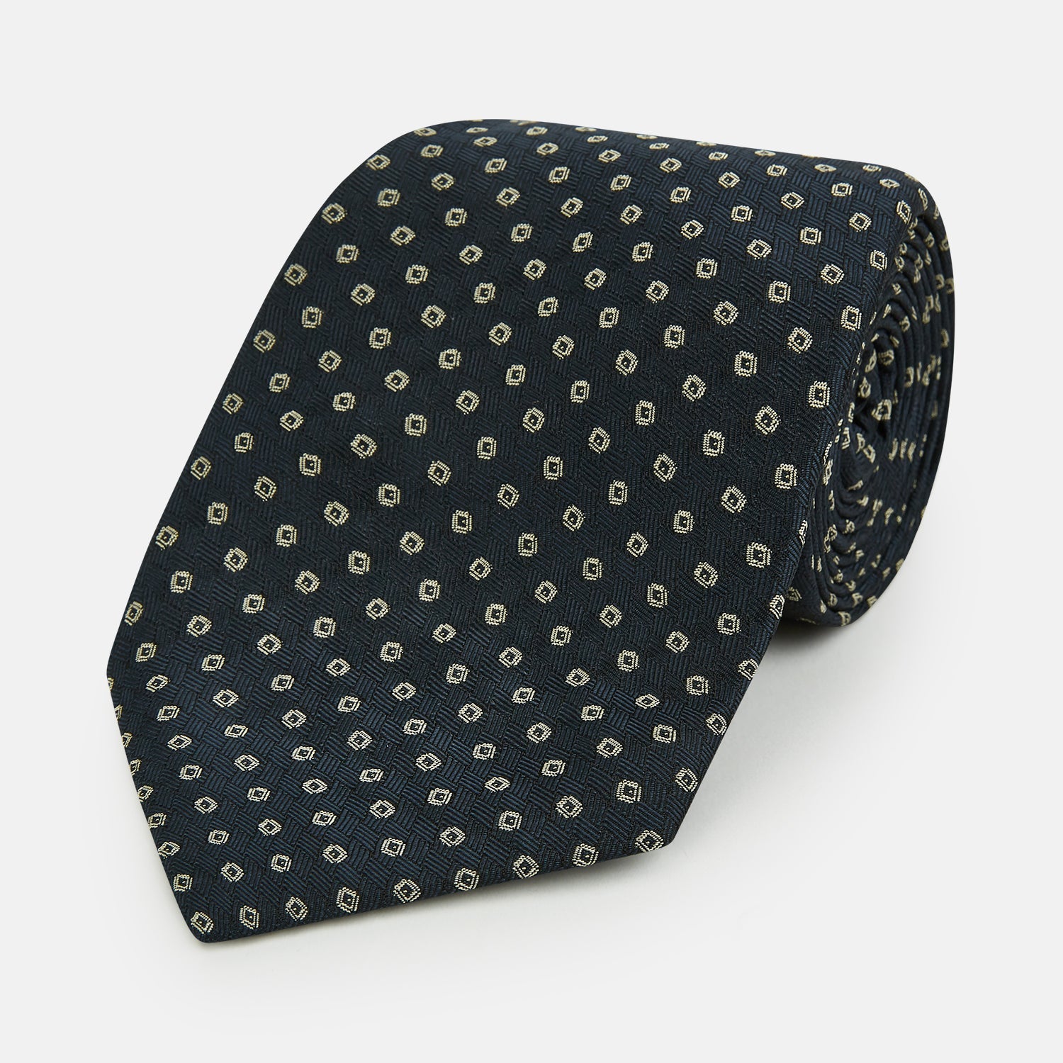 And White Circle Silk Tie