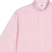 Frank Striped Cotton Pleated Shirt in Pink