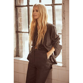 George Plain Silk Neck Band Dress Shirt In