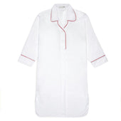 Kitty Plain Cotton Nightshirt in White