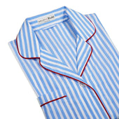 Tommy Striped Poplin Pyjamas in Blue and White