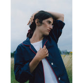 Tommy Plain Poplin Pyjamas in Navy and Red