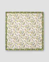 Light Green Banana Print Linen Pocket Square
