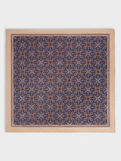 Bandana En Coton Beige Motif Bleu
