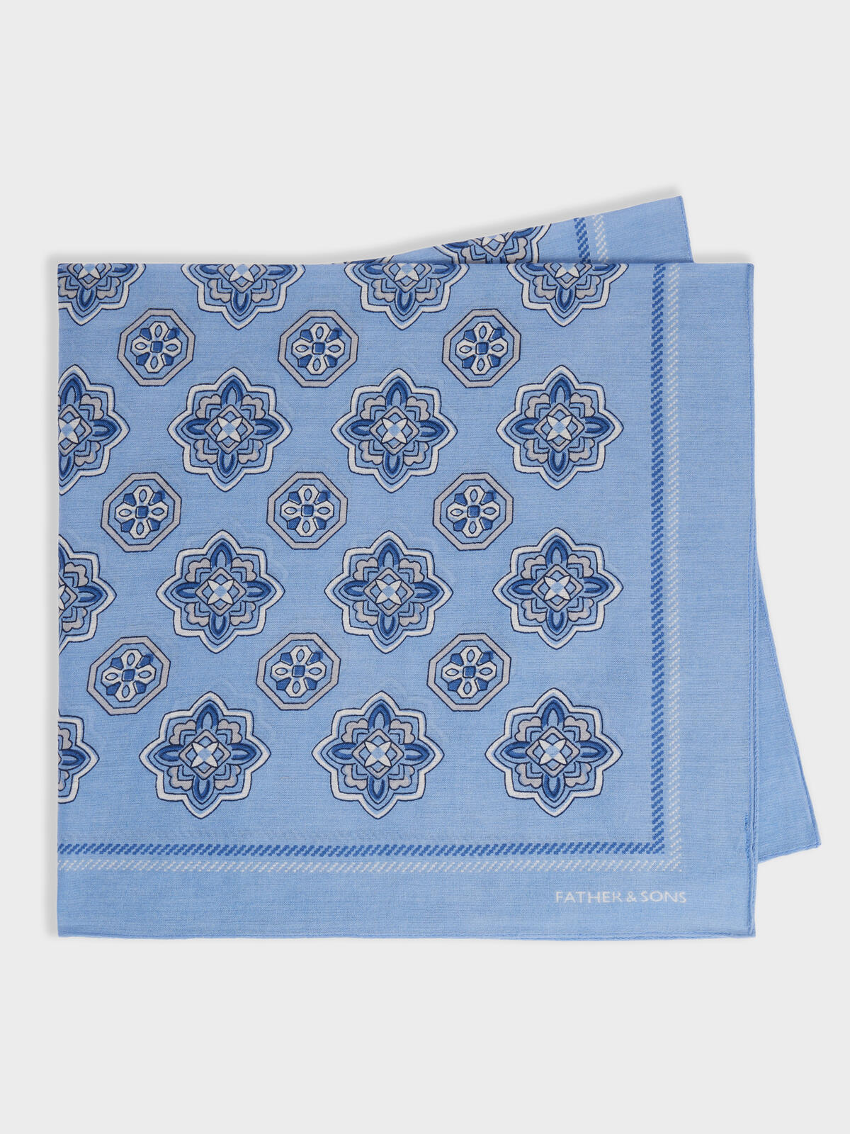 Bandana En Coton Bleu Ciel Motif