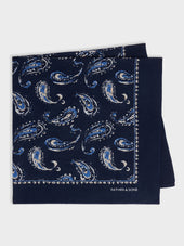 Bandana en coton bleu marine à motif cachemire