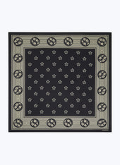 Silk and wool bandana with pattern