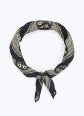 Silk and wool bandana with pattern