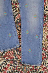 Re Thread Bandito Geometric Embroidery Old Wash Jeans