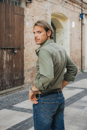 Clint Western Army Green Shirt