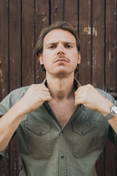 Clint Western Army Green Shirt