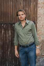 Clint Western Army Green Shirt