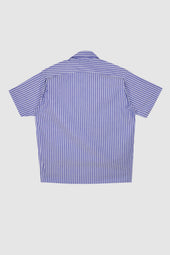 Earl Blue White Stripes Bowling Shirt