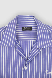 Earl Blue White Stripes Bowling Shirt