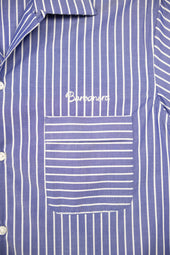 Earl Blue White Stripes Bowling Shirt