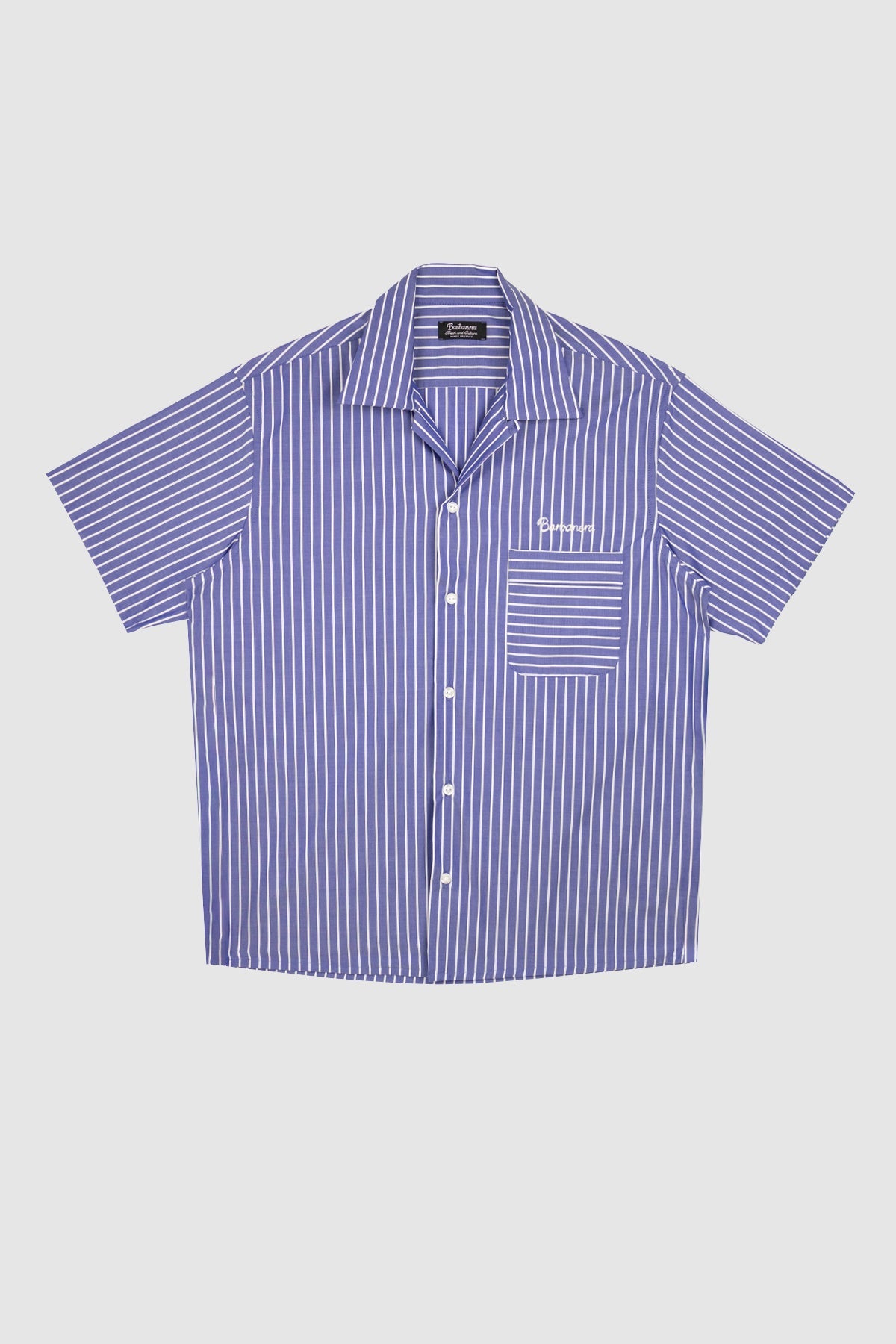 Earl Blue White Stripes Bowling Shirt