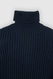 Enzo Deep Blue Roll Neck Jumper