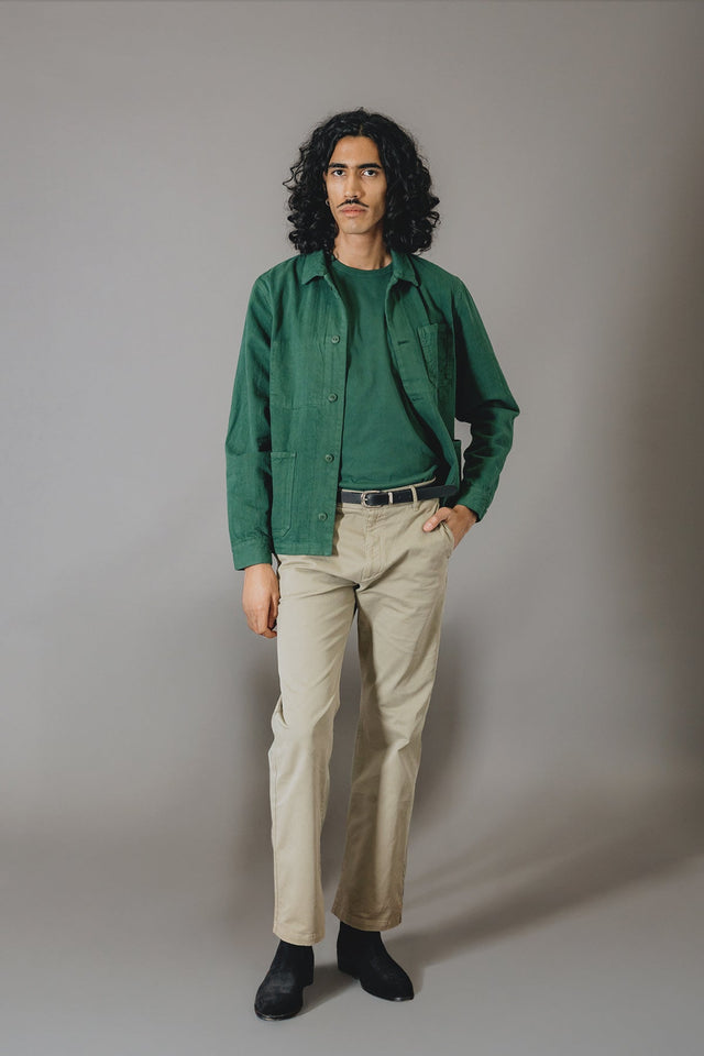 Fallen Bottle Green Selvedge Denim Jacket