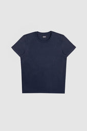 Lewis Navy Blue Raw Cotton T-Shirt