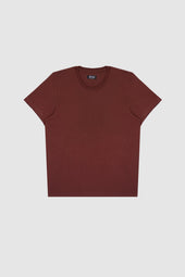 Lewis Dark Red Raw Cotton T-Shirt