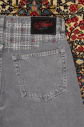 Re Thread Bandito Sashiko Embroidery Grey Vintage Wash Jeans