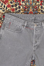 Re Thread Bandito Zig Zag Embroidery Grey Vintage Wash Jeans