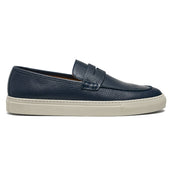 Barcelona Penny Loafer in Navy Grain