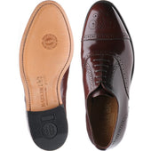 Barker Alfred mens semi-brogues in brown polished