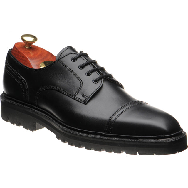Barker Appleby mens rubber-soled Derby shoes in black calf