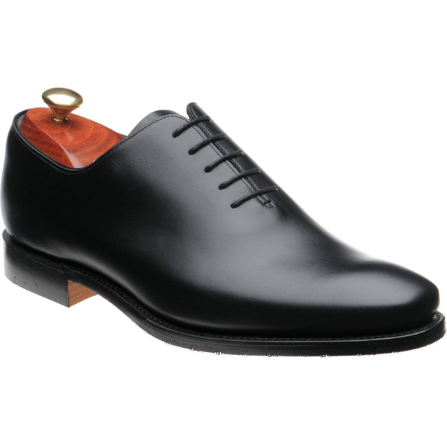 Barker Armstrong mens hybrid-soled Oxfords in black calf