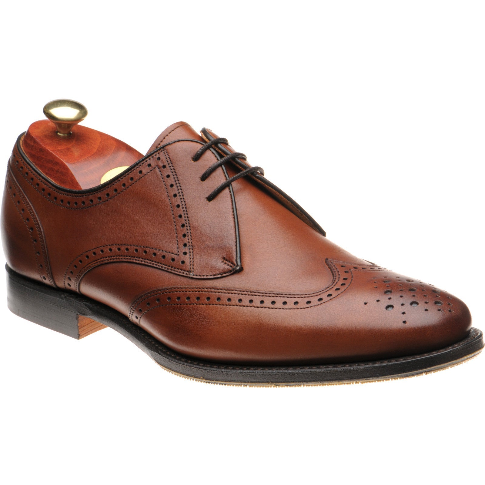 Barker Bakewell mens hybrid-soled brogues in chestnut calf