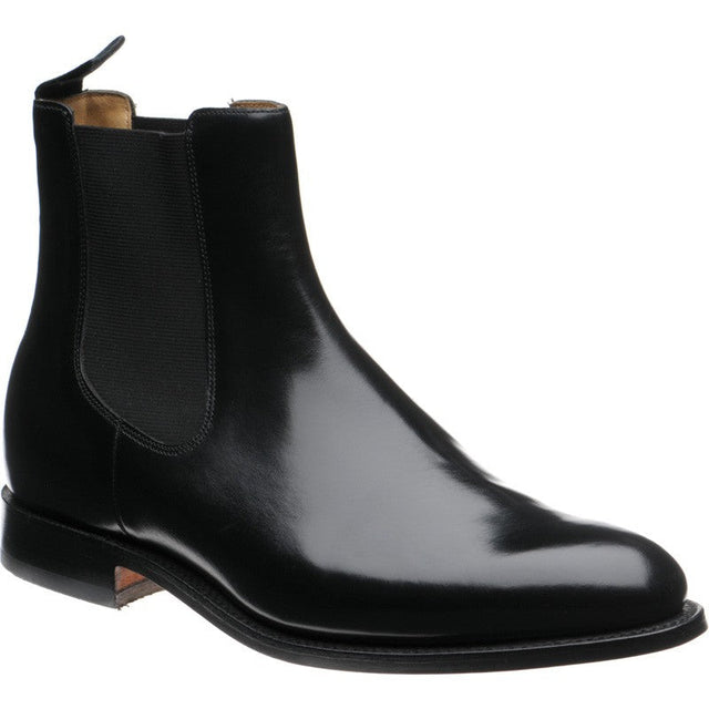 Barker Bedale mens Chelsea boots in black polished