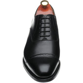 Barker Burford mens rubber-soled semi-brogues in black calf