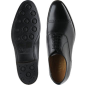Barker Burford mens rubber-soled semi-brogues in black calf