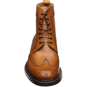 Barker Calder mens rubber-soled brogue boots in cedar calf